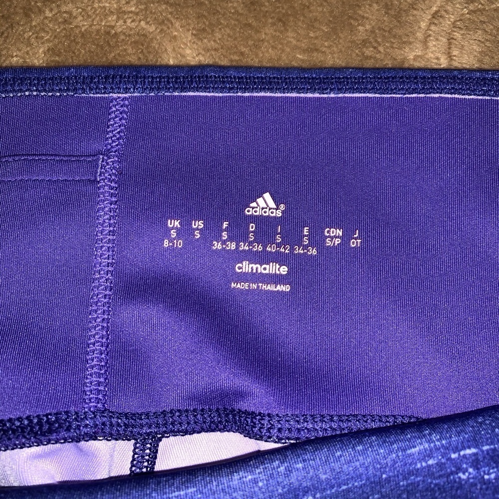 Adidas blue climalite capri leggings, Small - Picture 3 of 5